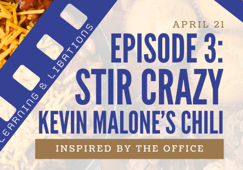 Episode 3: Stir Crazy, Kevin Malone&rsquo;s Chili poster, inspired by The Office&mdash;April 21, with film strip accents.