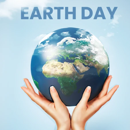 Hands cradle Earth in a hopeful toast to our planet. Earth Day vibes in action, cherish and protect our home.