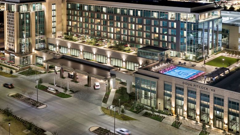 Texas A&M Hotel and Conference Center at night time