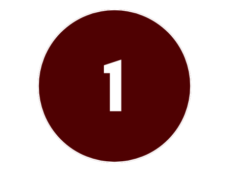 The image shows a dark red circle with the number 1 in white at the center.
